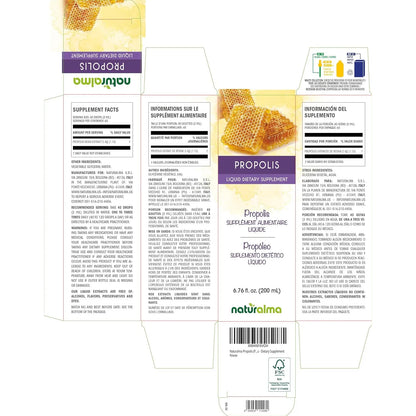 Tintura De Resina De Propóleo Natural Extracto Líquido 6.76 Onzas Sin Alcohol Suplemento Dietético