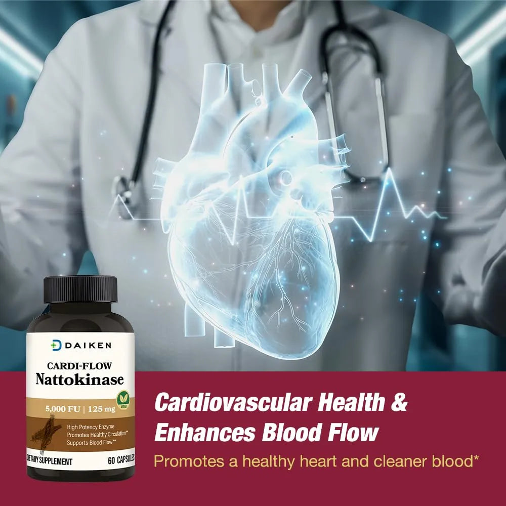 Nattokinase 5000 Fu Suplemento Cardiovascular 60 Capsulas Vegano