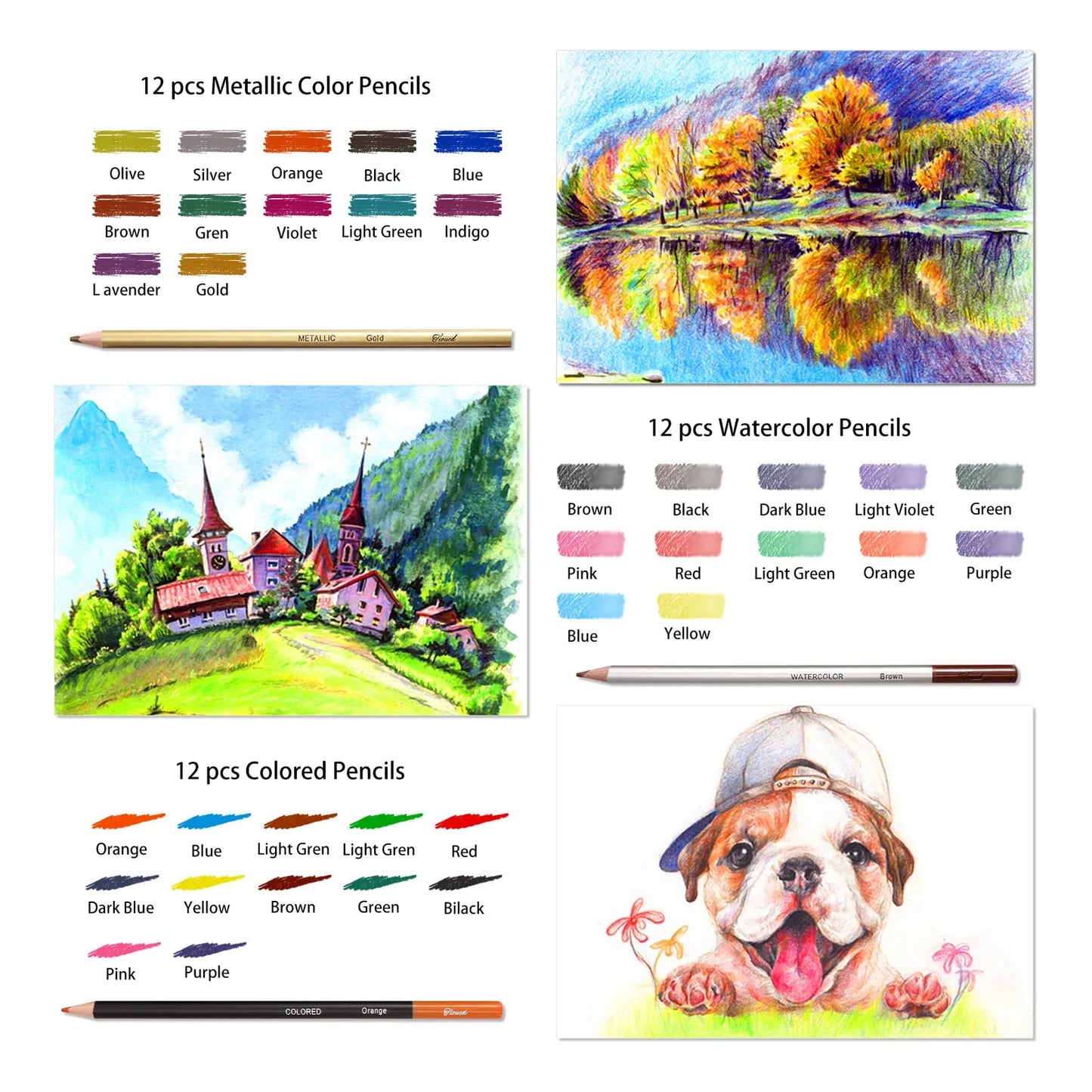 Kit De Dibujo Profesional 73 Piezas Con Lápices Grafito Carboncillo Y Más