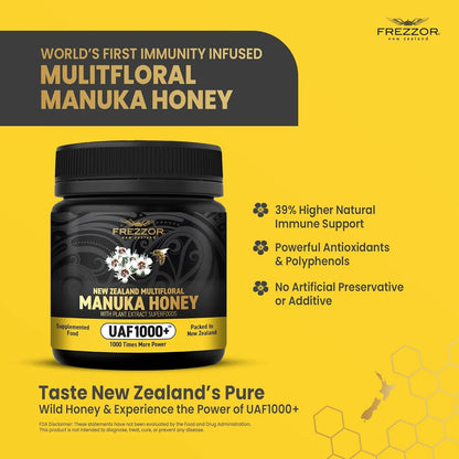Miel De Manuka Multifloral Cruda Con Uaf1000+ Antioxidante Premium 230% Más Bioactiva