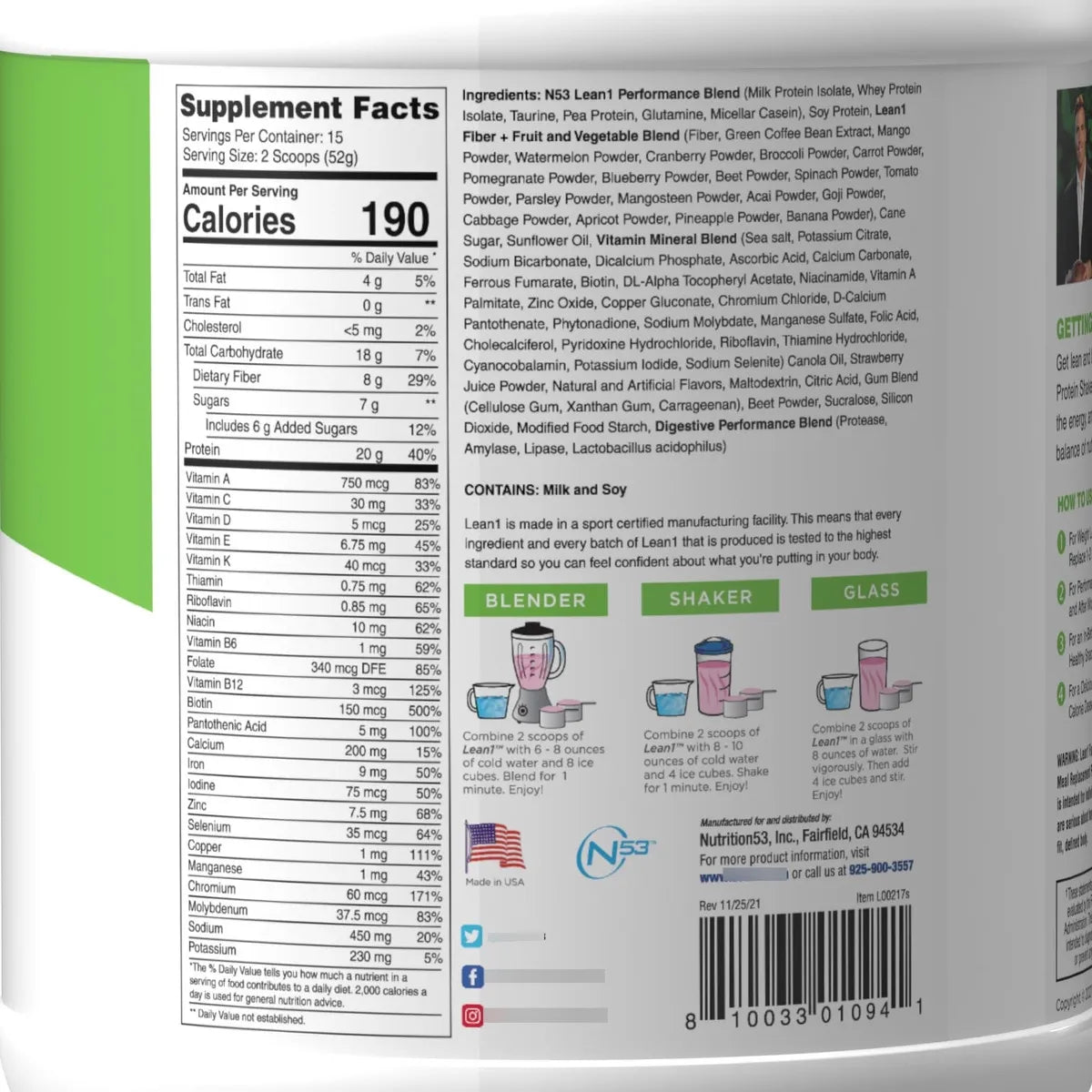 Suplemento Nutrition 53 Reemplazo De Comida Quema Grasas Sabor Fresa 1kg
