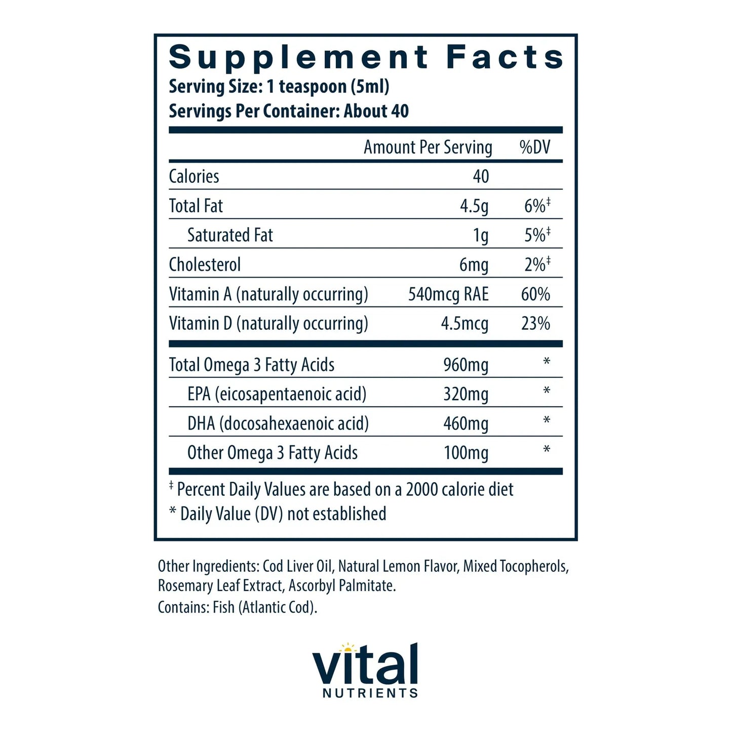 Aceite De Higado De Bacalao Ultra Puro Grado Farmaceutico 1025 Omega 3 Vitamina A Y D