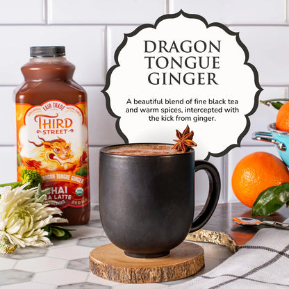 Chai De Jengibre Dragon Tongue 32 Onzas Paquete De 6 Botellas Orgánico Sin Gluten