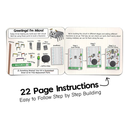 Microkits Theremin Kit De Electrónica Educativo STEAM Para Crear Música Sin Contacto