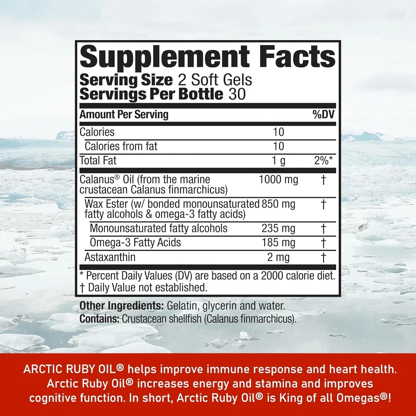Aceite De Rubí Ártico Omega 3 Con Astaxantina 2 Mg Suplemento Nutricional