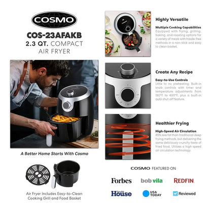 Freidora De Aire Electrica Pequeña 8 7 Litros Control Temperatura Cosmo Cos 23Afakb