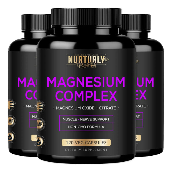 Complejo De Magnesio 500 Mg Alta Absorción Apoyo Fuerza Ósea Y Muscular 360 Cápsulas Veganas