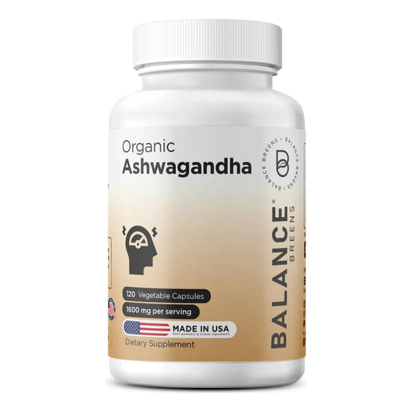 Ashwagandha Orgánico 1600 Mg 120 Cápsulas Suplemento Para Estrés Y Energía