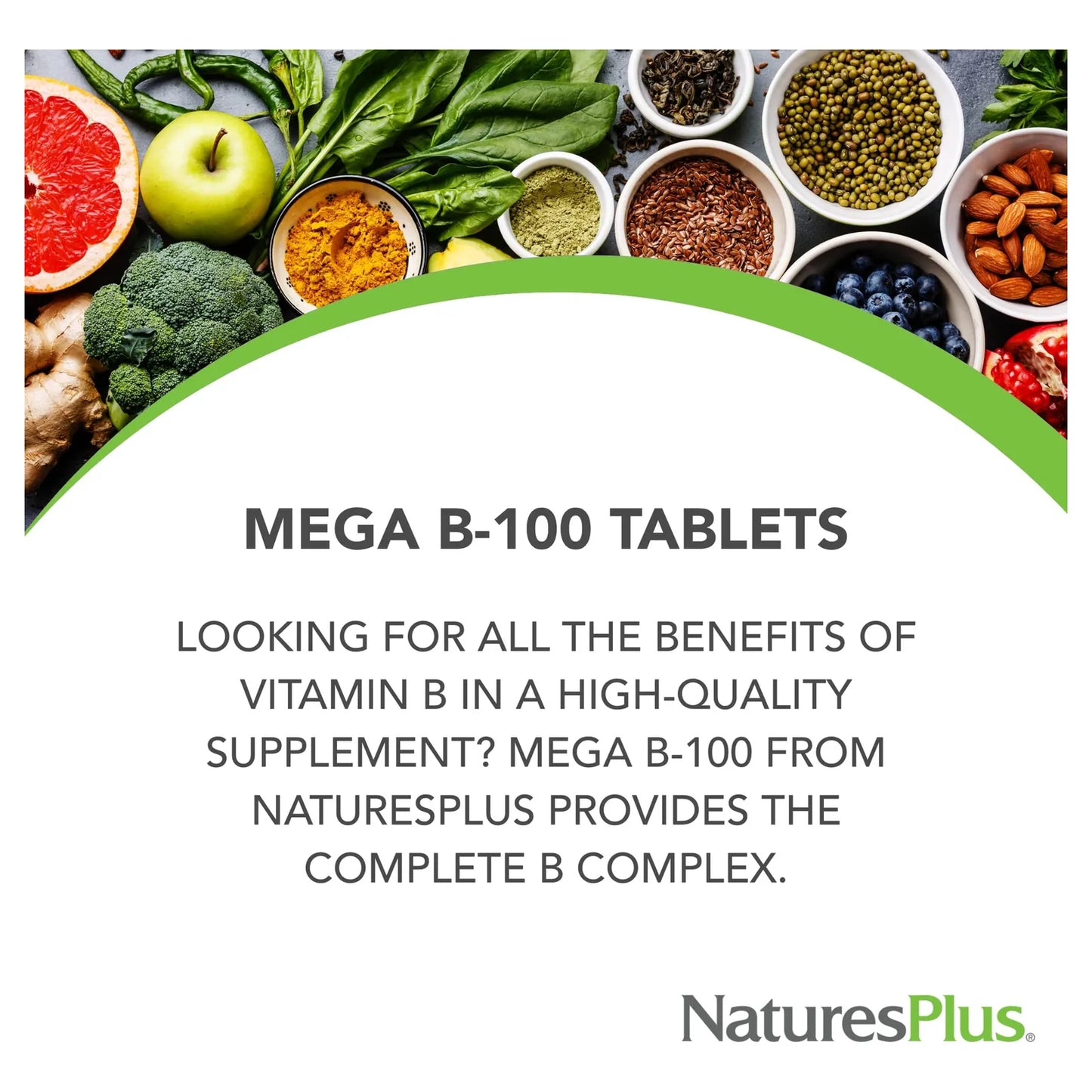 Mega B 100 Complex 90 Tabletas Liberacion Sostenida Energia Y Cerebro Sin Gluten