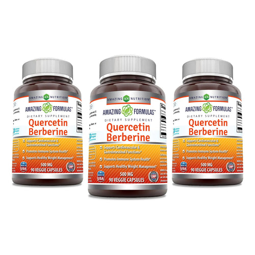 Capsulas Vegetales Berberina Quercetina 250 Mg Cada Una Sin Omg Ni Gluten