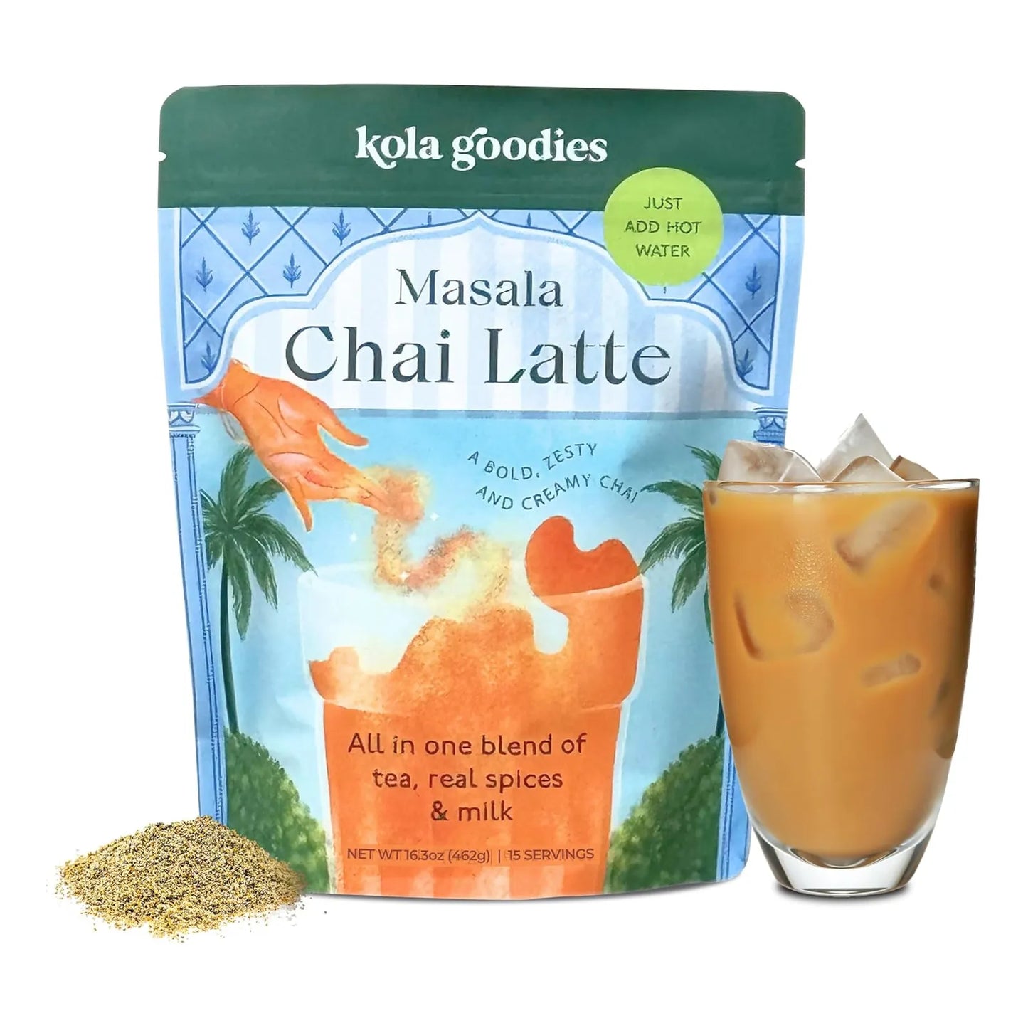Té Latte Masala Chai Con Leche 15 Tazas Cardamomo Jengibre Importado