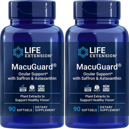 Life Extension MacuGuard 180 Cápsulas Blandas Con Azafrán Y Astaxantina