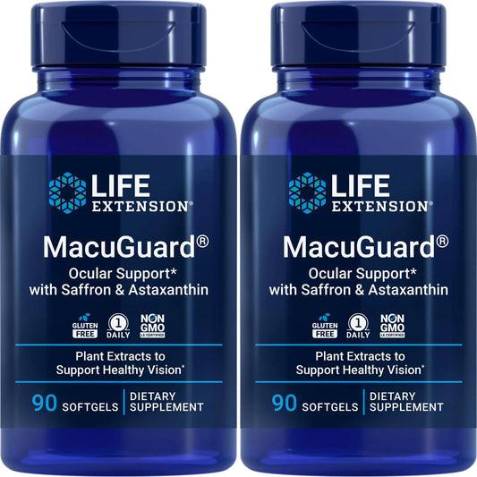 Life Extension MacuGuard 180 Cápsulas Blandas Con Azafrán Y Astaxantina