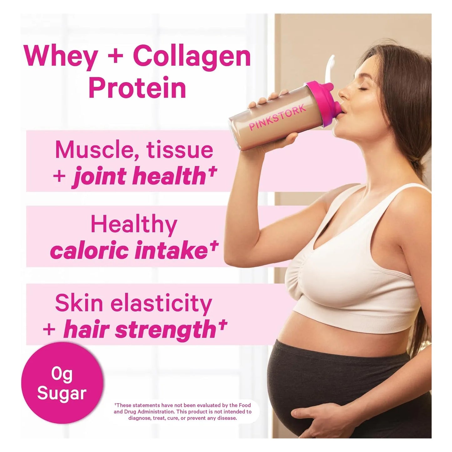 Proteína De Chocolate En Polvo Para Embarazo Y Lactancia Pink Stork Con Colágeno Y Suero De Leche