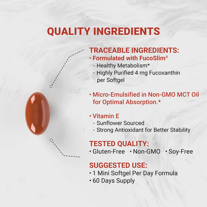 Fucoxantina Natural 4 Mg 60 Cápsulas Blandas Con FucoSlim® Para Metabolismo Y Salud