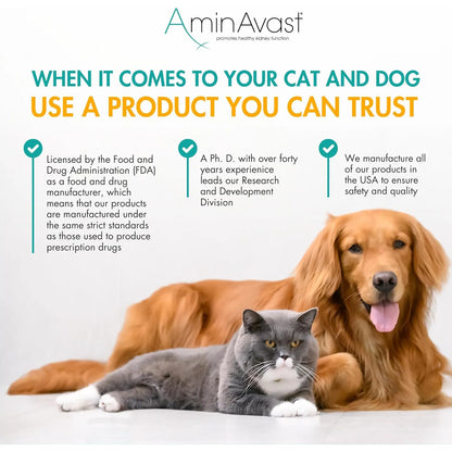 Capsulas AminAvast 1000 Mg Para Riñones De Perros Y Gatos Funcion Renal