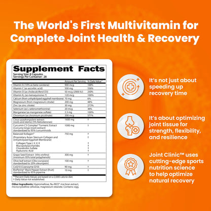 Joint Clinic Suplemento Multivitamínico Para Articulaciones 224 Cápsulas Con Colágeno Tipo 2