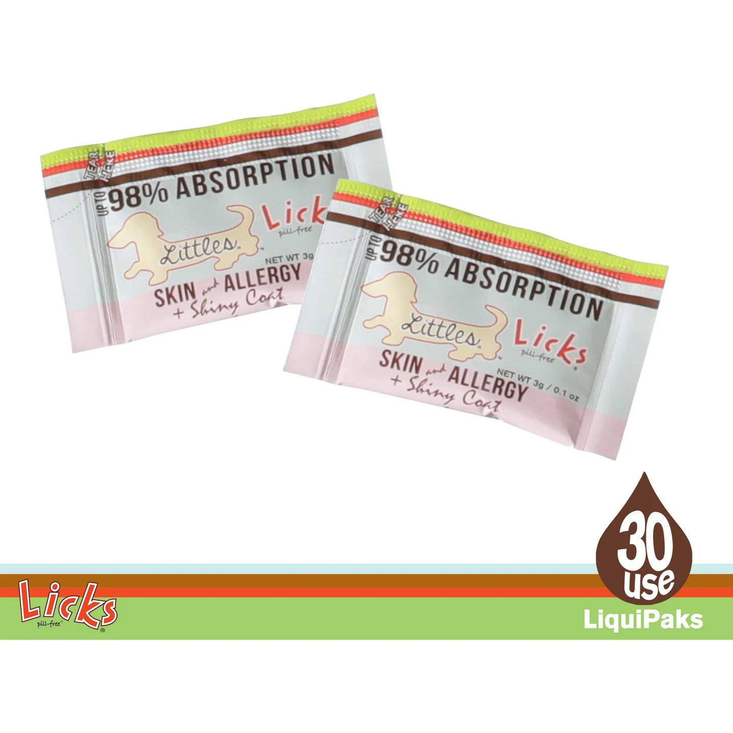 Licks Alivio Alergia Piel Perro Raza Pequeña Omega 3 Vitaminas Cúrcuma 30 Usos