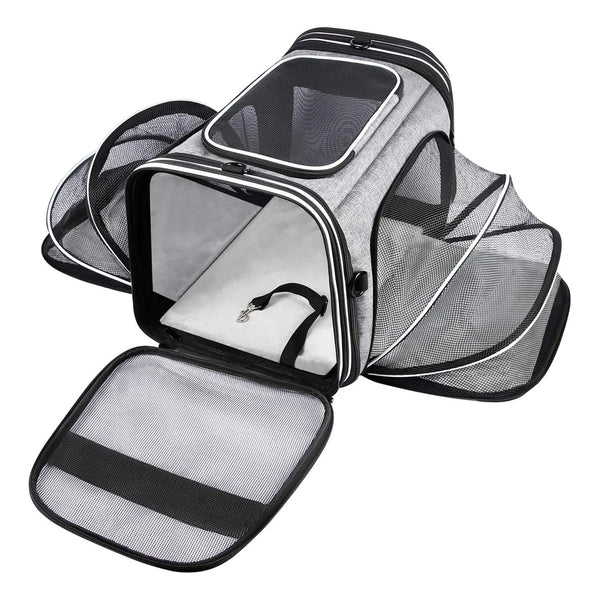 Maskeyon Transportador De Mascotas Aprobado Por Aerolineas Gris Y Blanco