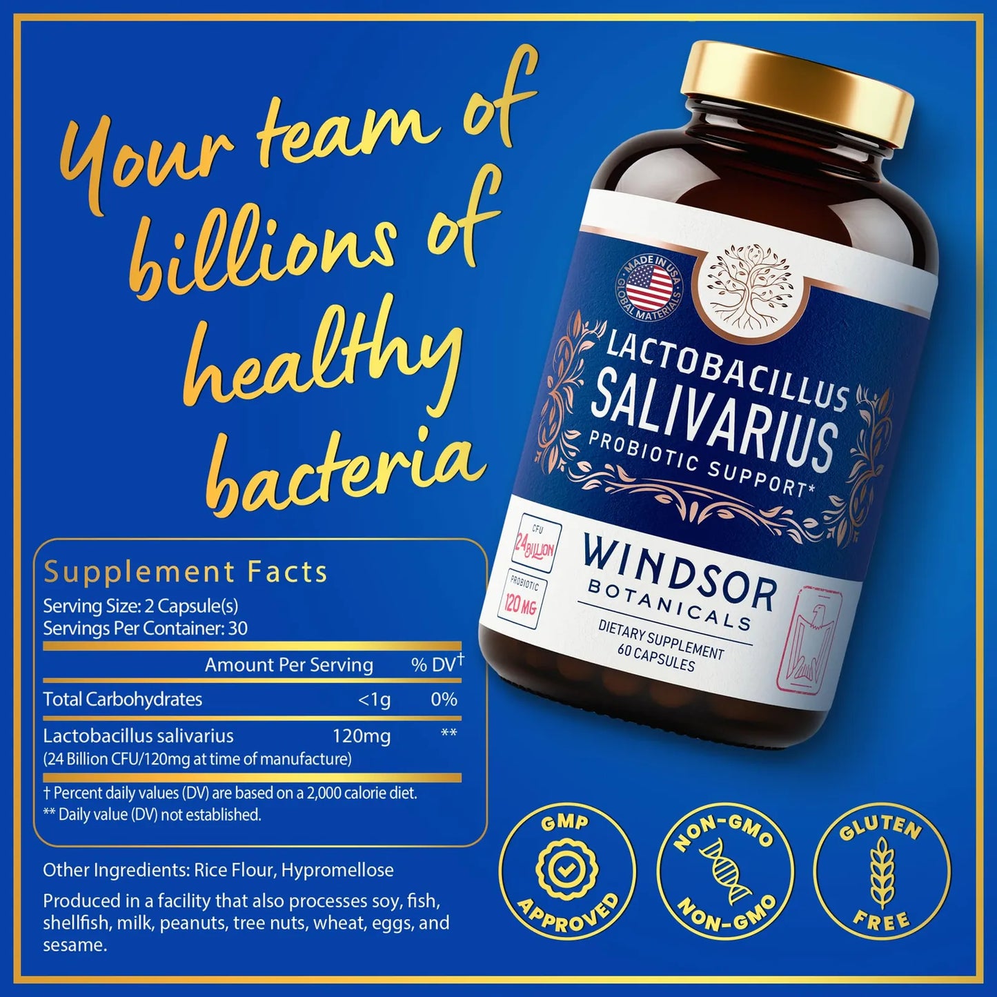 Cápsulas Probióticas Lactobacillus Salivarius Para Salud Bucal E Inmunológica 24 Bn Ufc