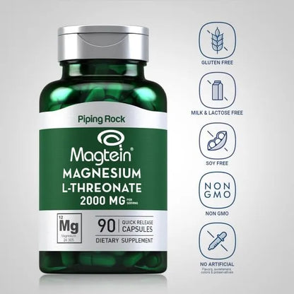 L Treonato De Magnesio 2000 Mg Con Magteina 90 Capsulas Suplemento Avanzado