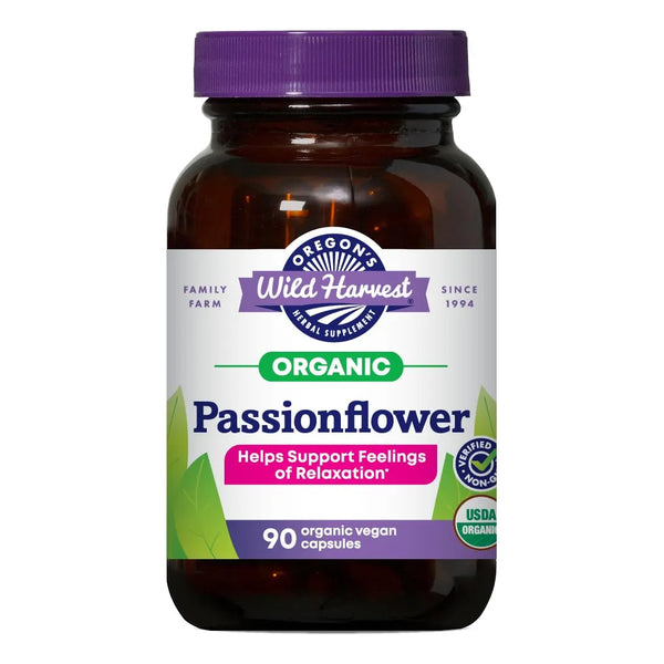 Cápsulas Pasiflora Orgánica 90 Unidades 1000 Mg Relajación Natural