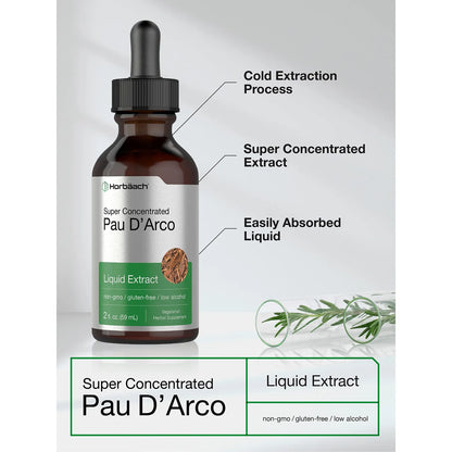 Extracto Líquido De Pau D Arco 59 Ml Gotas Superconcentrado Vegano