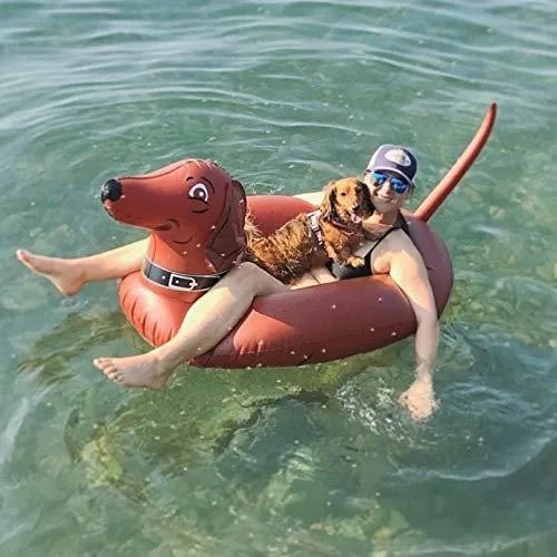 Balsa Inflable Gofloats Wiener Dog Party Tube Flotador Divertido Y Resistente