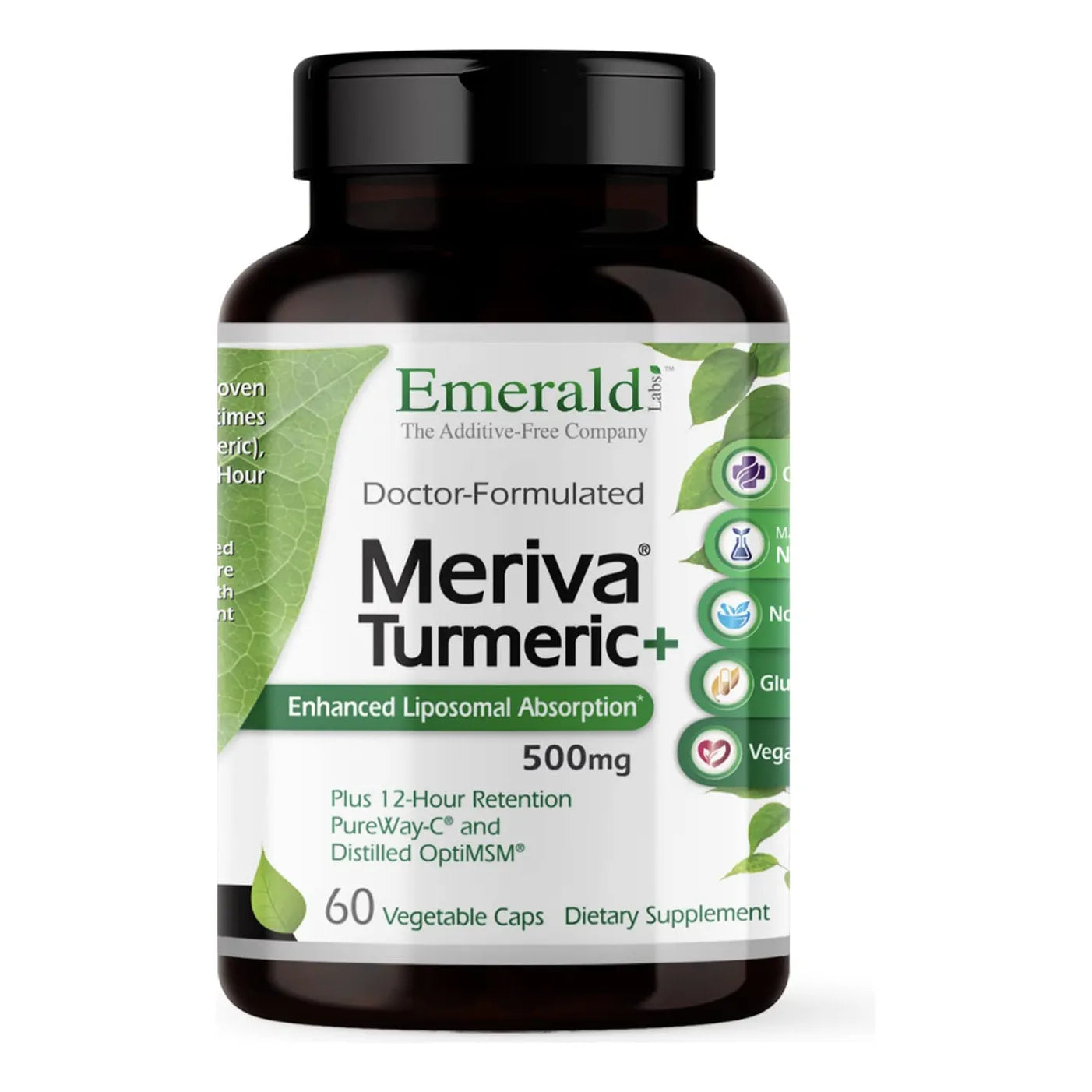 Emerald Labs Meriva Turmeric Plus Con OptiMSM Y PureWay C 60 Cápsulas Antioxidantes