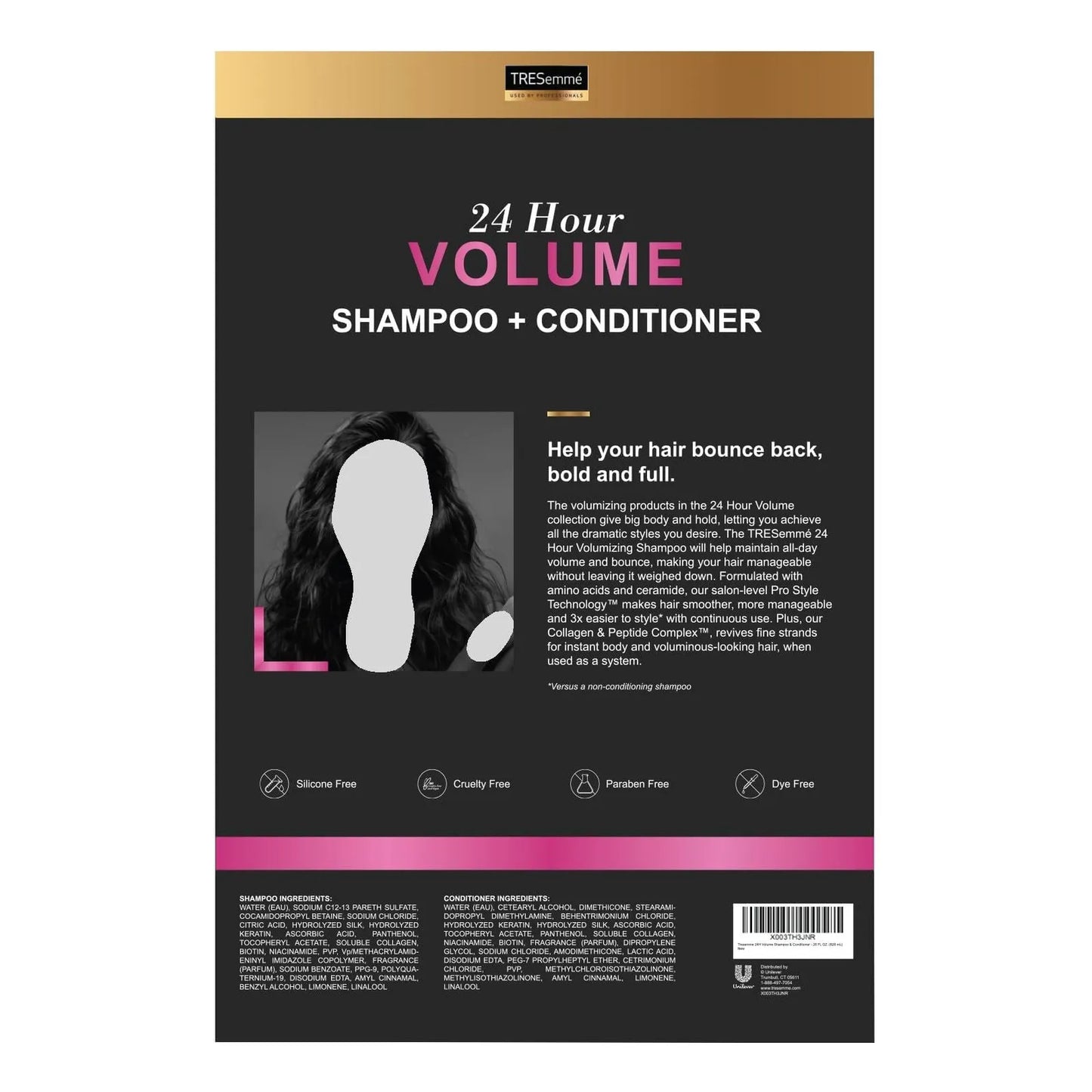 Tresemme Voluminizador Champu Acondicionador 24h 828ml Cabello Con Volumen Profesional
