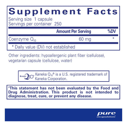 Coenzima Q10 60 Mg 250 Capsulas Energia Antioxidante Salud Cerebral Y Cardiovascular