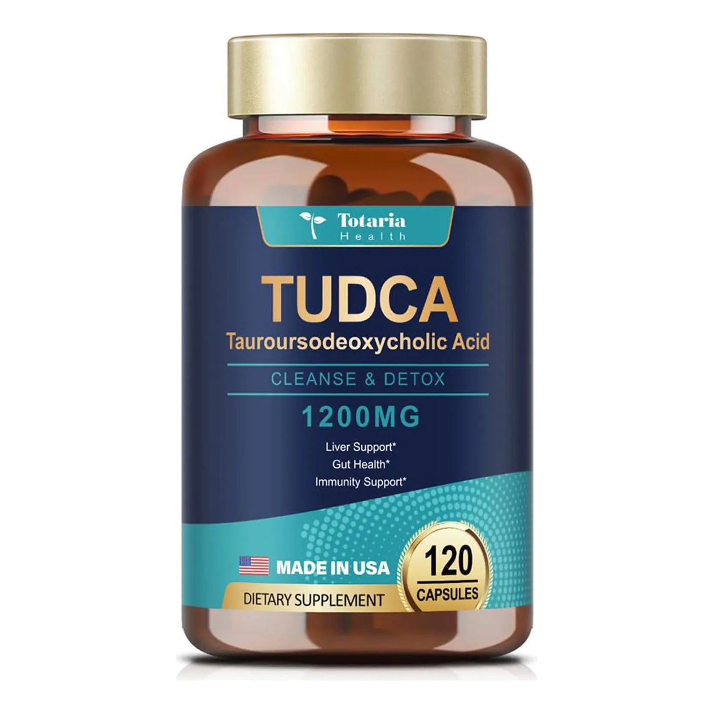 Cápsulas Tudca 1200 Mg Ácido Tauroursodesoxicólico 120 Unidades Suplemento Hepático Vegano