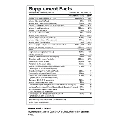 Multivitaminico Diario Legión Triumph Energía Enfoque Defensas 30 Servicios