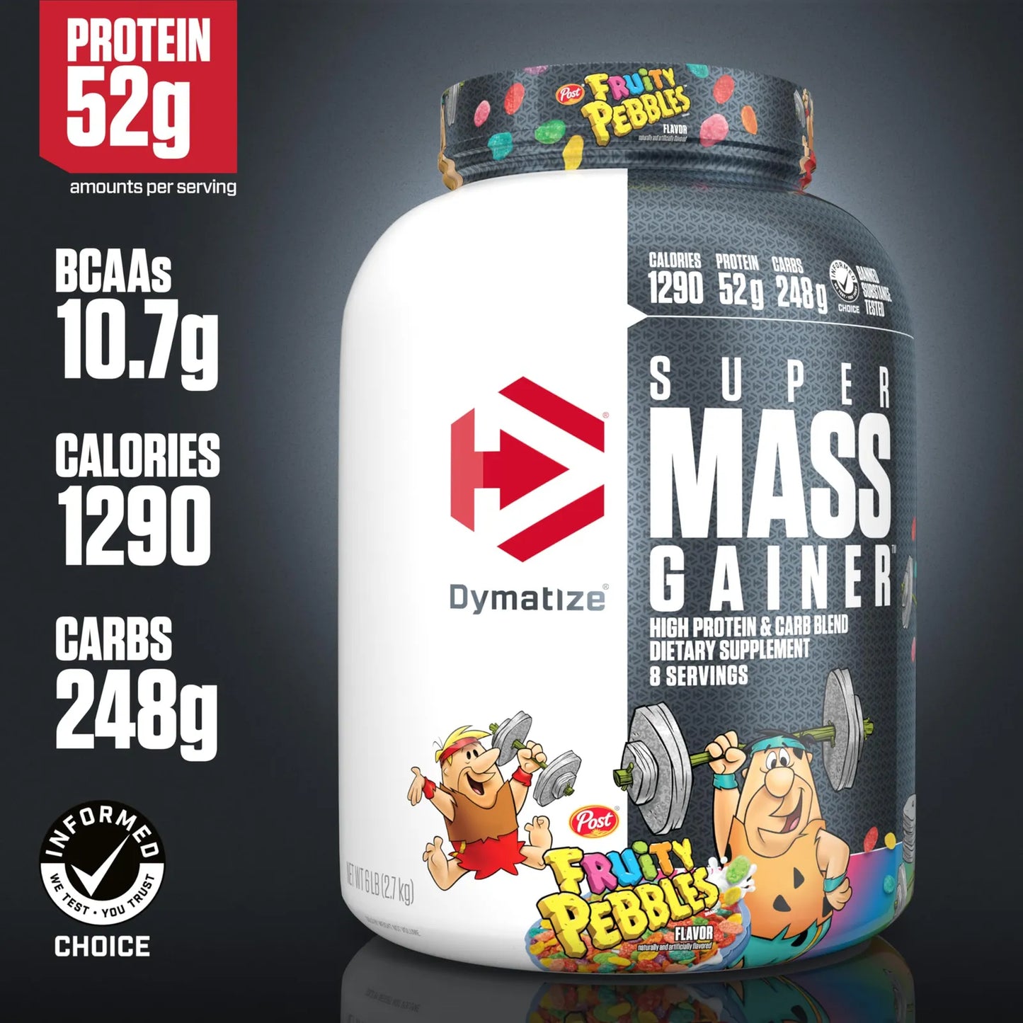 Super Mass Gainer Proteína En Polvo 1290 Calorías 1.83 Kg Sabor Fruity Pebbles