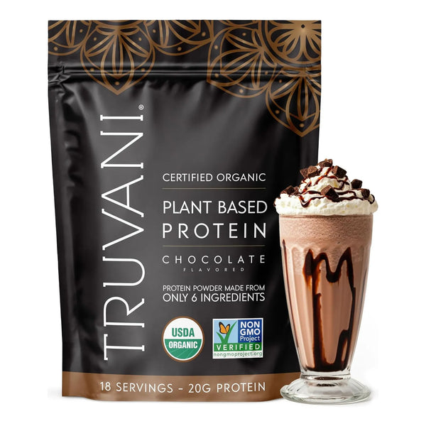Proteina De Guisante En Polvo Chocolate Organico Truvani 20g Vegana Keto Sin Gluten