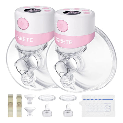 Extractor De Leche Doble Portatil TSRETE 2 Modos 9 Niveles USB Recargable Manos Libres