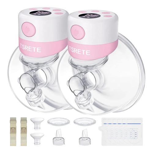 Extractor De Leche Doble Portatil TSRETE 2 Modos 9 Niveles USB Recargable Manos Libres