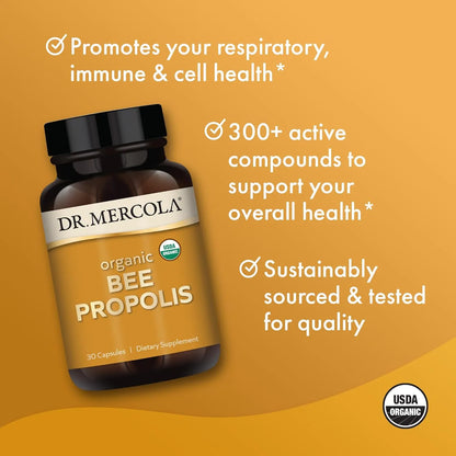 Propóleo De Abeja Orgánico 30 Cápsulas Dr Mercola Salud Respiratoria