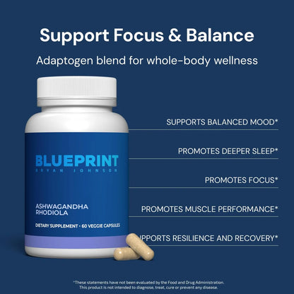 Suplemento Ashwagandha Y Rhodiola 600 Mg Apoya Energía Calma Y Función Cognitiva