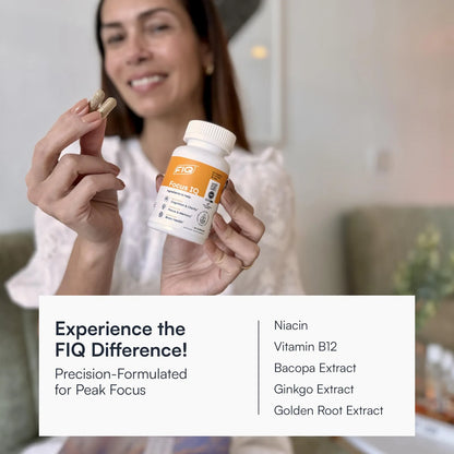 Focus IQ Suplemento Cerebral Memoria Concentración 60 Cápsulas Envío Gratis