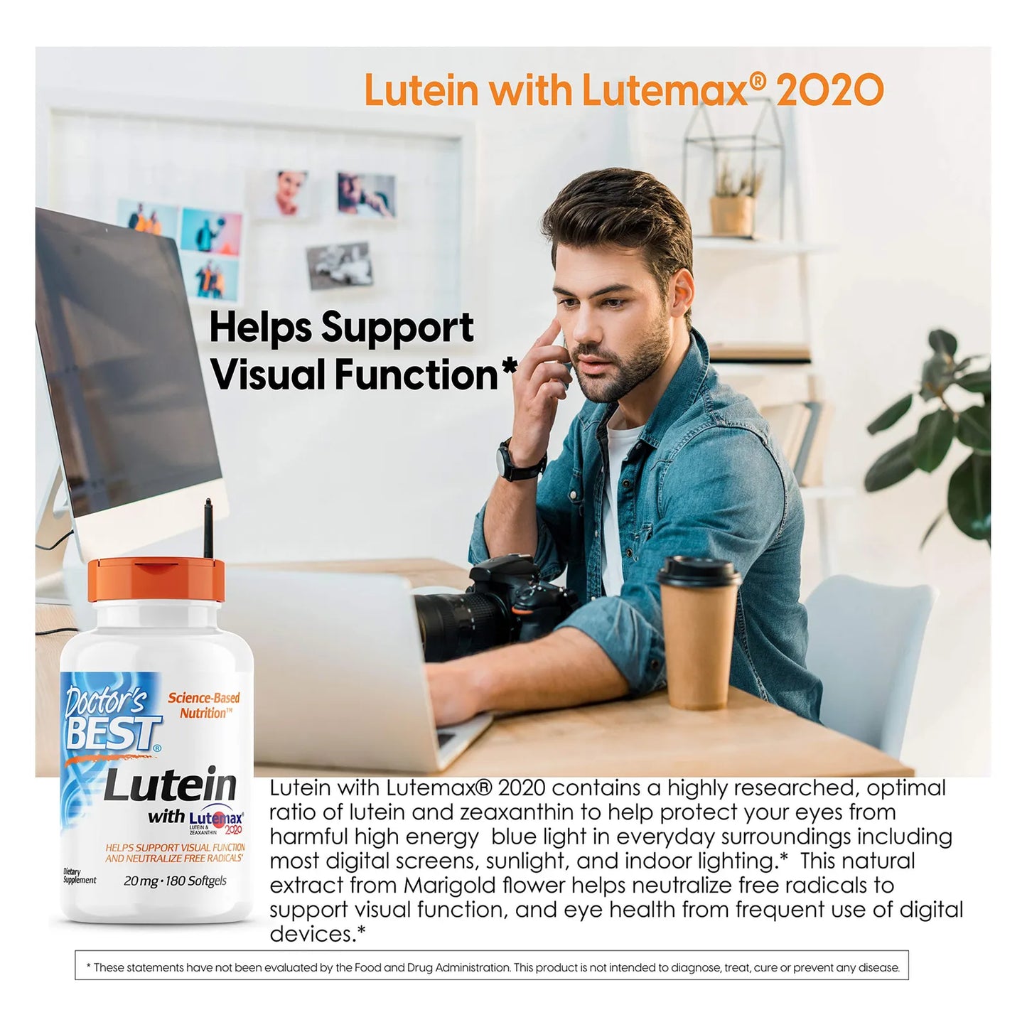 Luteina Lutemax 20 Mg 180 Capsulas Blandas Salud Ocular Sin Omg Sin Gluten