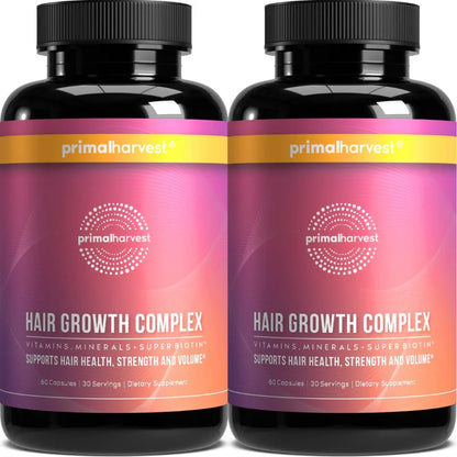 Vitaminas Crecimiento Cabello Con Biotina Zinc 120 Píldoras Paquete Doble