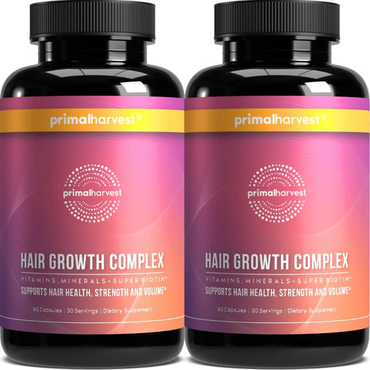 Vitaminas Crecimiento Cabello Con Biotina Zinc 120 Píldoras Paquete Doble