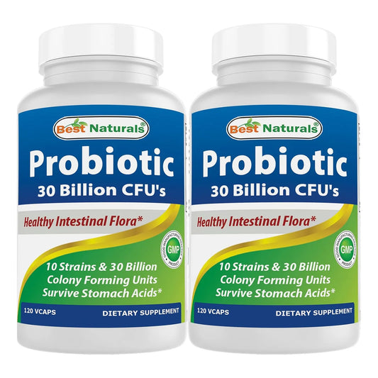 Probiotico 10 Cepas 30 Mil Millones UFC Cápsulas Vegetarianas Sin Gluten