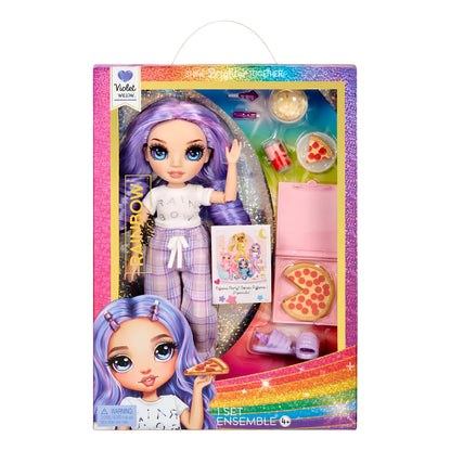 Rainbow High Violet Fiesta En Pijama Suave Mameluco Purpura Para Ninos
