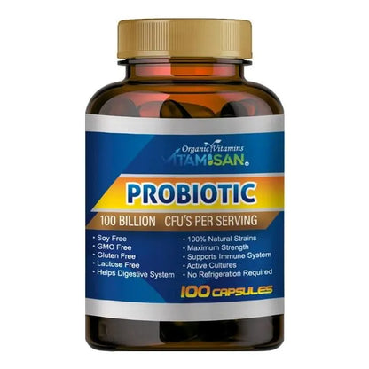 Probióticos Naturales Con Prebiótico Orgánico 100 Cápsulas Para Digestión E Inmunidad
