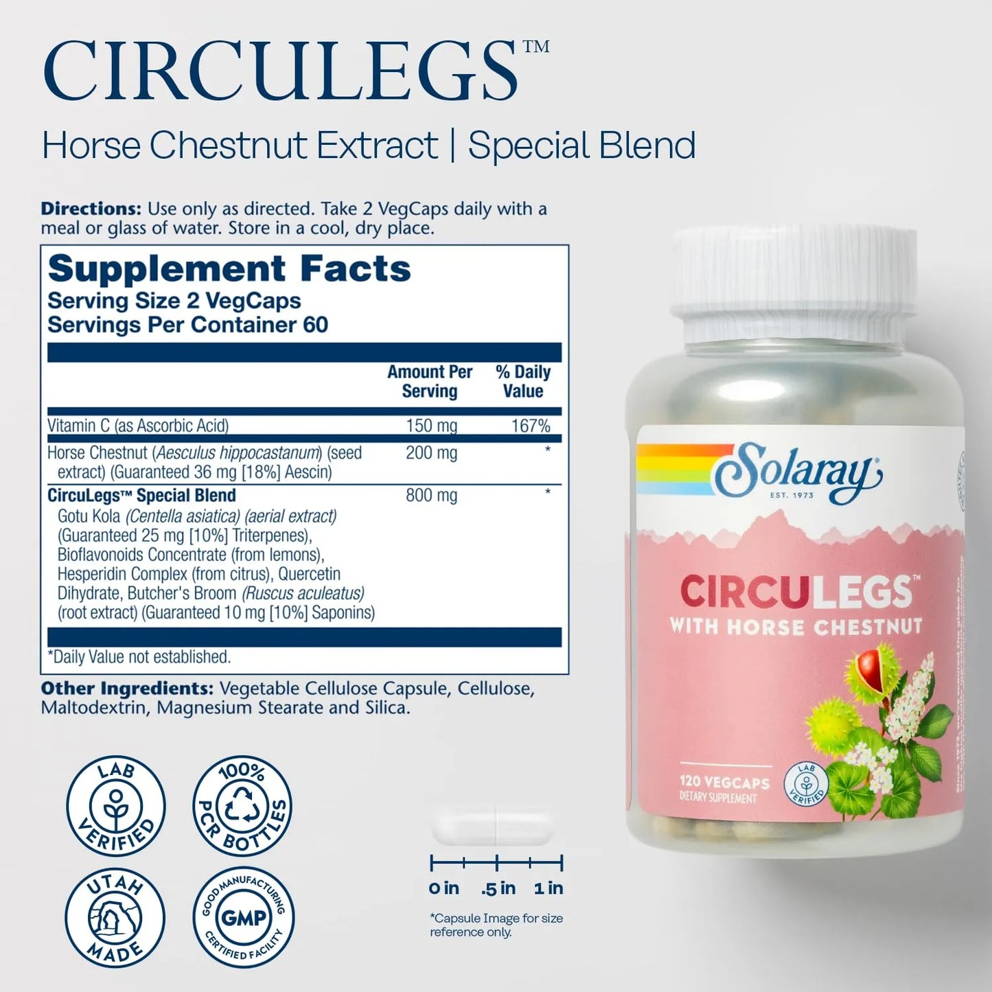 CircuLegs Suplemento Circulación Piernas Extracto Castaño Indias Gotu Kola