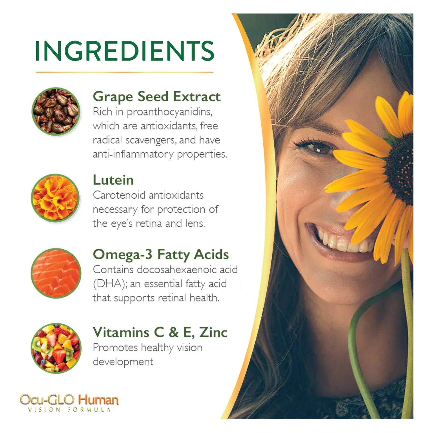 Ocu GLO Human Vision Formula 90 Capsulas Suplemento Salud Ocular