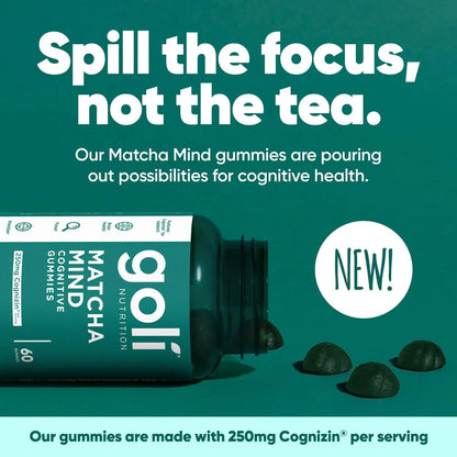 Gomitas Matcha Mind 60 Unidades Té Verde En Polvo Con Cognizin Para Concentración