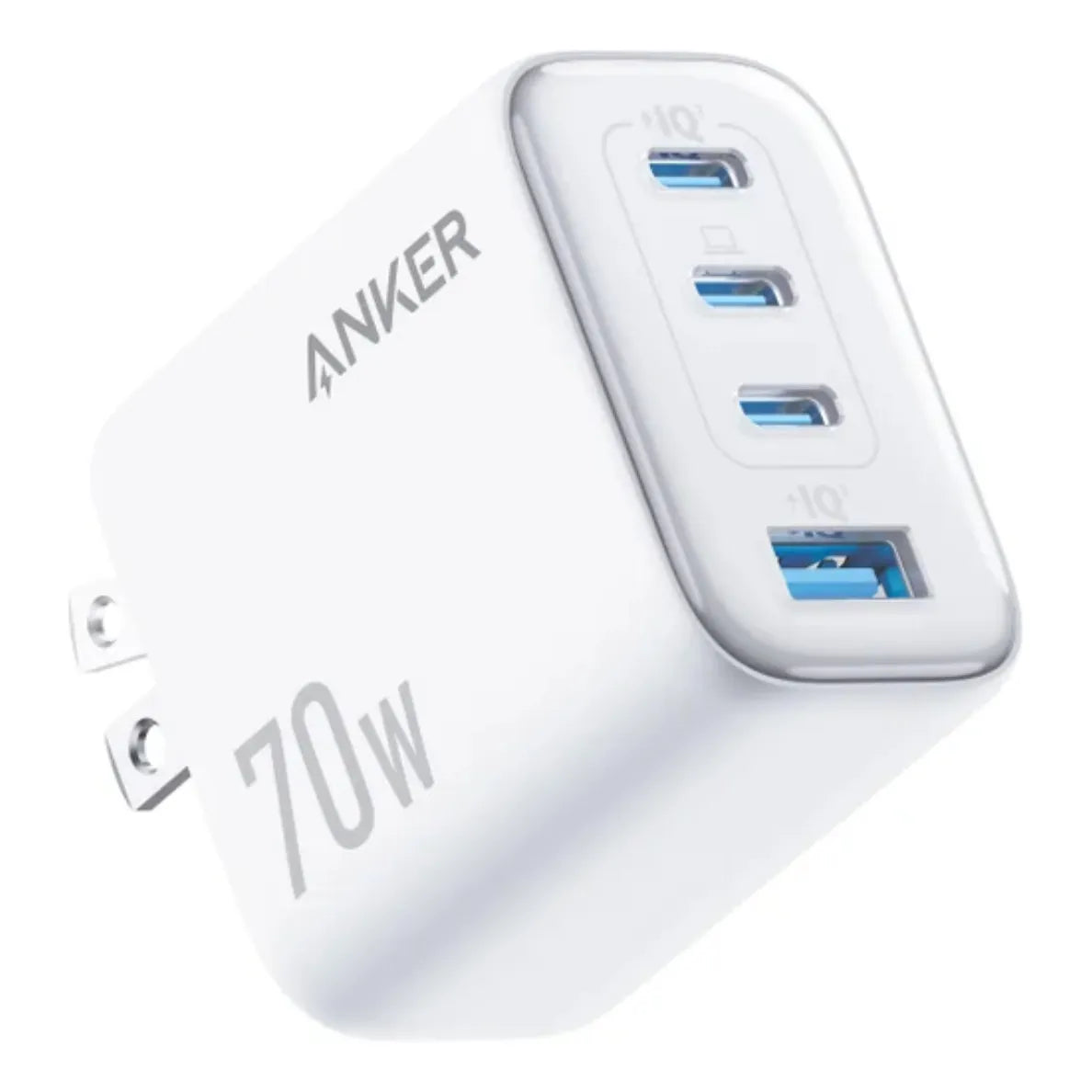 Cargador Anker 70w 30w Gan Con Cables Usb C Alta Potencia Blanco - Imagen 3